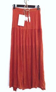 Flared Bohemian Boho Maxi Skirt