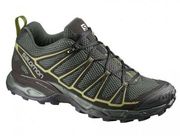 Salomon X Ultra Prime Castor Hiking Shoes Low Cut Lightweight Gray Neon 10.5