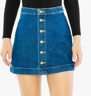 American Apparel Denim Button Front A-Line Mini Skirt size M