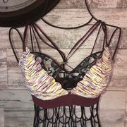 Flirtitude bralette bra multi color strappy style bra small​ summer bralette​​