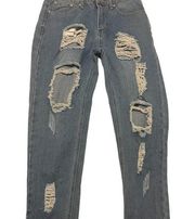 Nasty Gal  Girl Talk Distressed Mom Jean size 8