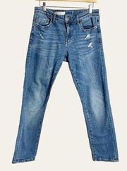 Pilcro and the Letterpress Anthropologie Slim Boyfriend Mid Rise Denim Jeans