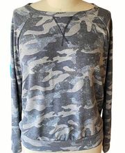 Staccato  Camo Long Sleeve Thin Sweatshirt Camouflage Top ~ Women's Size LARGE