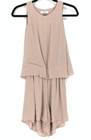 Babaton Women's Size XS Open Back Romper Elastic Waist Sleeveless Blush Nude