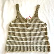 New Blue Rain Small Knitted Top White Gray Crop Top Fall Autumn