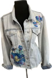 Jean Jacket w Flower Patches 