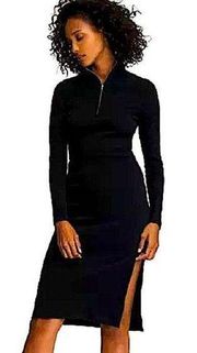Rag & Bone Black Laila Zip Midi Dress Size Medium