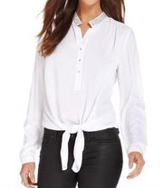 XS // Karen Kane White New Wave Shine Bright Rhinestone Embellished Blouse