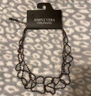 NWT Simply Vera Wang abstract silver chain short necklace