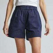 Everlane Easy Short Elastic Waist Chino Shorts Organic Cotton Navy Blue Size XXS