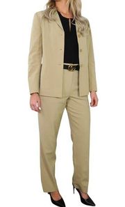 90s Vintage Petite Sophisticate Beige Pantsuit Blazer & Dress Pants Size 2 Small