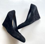 Via Spiga Size 9 1/2 Wedges Black Suede Pump Shoes Womens Size 9.5M