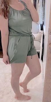 Zenana olive green romper size medium