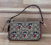 X Coach Nolita 19 In Signature Jacquard With Mickey Mouse Print