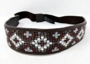 [Anthropologie] x Jasper & Jeera Brown Leather Hand Beaded Belt Size Medium M