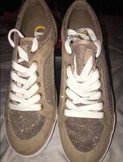 Guess Gold Multi Fabric Sneaker 8M Oulala NWB