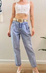 Vintage 1980's Bill Blass Western Style Acid Wash High Rise Mom Jeans
