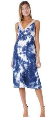 Line & Dot Blue Fay Lace Trim Dress Size XS $97
