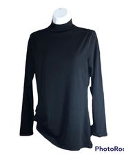 NWT  Black Asymmetrical Mock Turtleneck Small