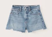 Abercrombie Curve Love 90s High Rise Cutoff Shorts Light Medium Ripped