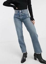 We The Free Fast Times Classic High Rise Button Fly Mom Jeans Size 24 Distressed