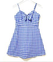 LUMIÈRE Dress Anthropologie Gingham Skater Pin Up Checks Casual Cotton Small