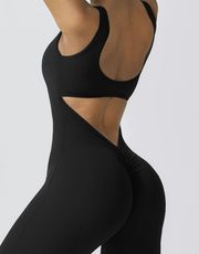 Backless Ruched Scrunch Butt Jumpsuit