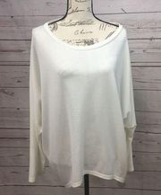 AW8-Zanzea 4x white sweater with 3/4 sleeves