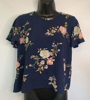 Rewind Navy Floral Blouse