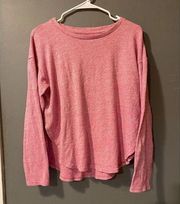 Gap Crop Top Bubblegum Pink Ultra Soft Lightweight Sweater Split Sides Small