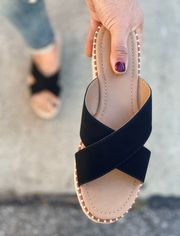 Black Espadrille Wedge Sandals