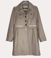 Kenneth Cole Wool Blend Trench Coat Jacket Tan 12 bv