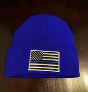 Blue American Flag Knit Beanie