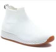 JSlides TEDDY White Knit Slip on Sneaker