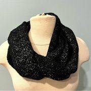 Catherine Malandrino Black & Gold Speckled Knit Infinity Scarf