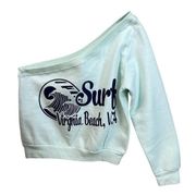 New Ocean Drive "Surf Virginia Beach, VA" Off the Shoulder Sweatshirt M