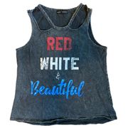 ROCK & REPUBLIC Women’s Black Acid Wash Tank Top