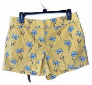 Loft Outlet Size 6 Yellow Floral Shorts 4" Inseam