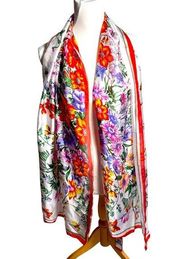 VINCE CAMUTO SCARF large silky floral colorful bright new with tags.