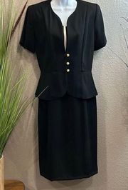 Danny&Nicole Black/pinstripe dress suit size 8