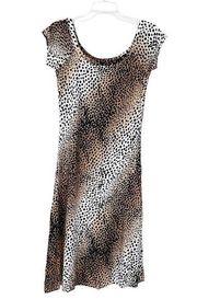 Roberto Cavalli Cheetah Leopard Print Short Sleeve Dress Sz L