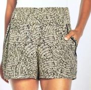 Three Dots Women's Printed Pull On Printed Shorts Beige