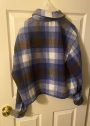 Blue Plaid Cropped Flannel