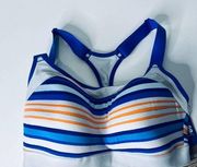 Brooks Dare High Impact Racerback Striped Sports Bra New 32DD