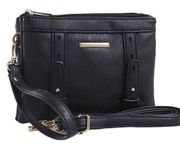 Black Cara Crossbody bag MKF Mia K. adjustable removable strap 2 pocket clutch