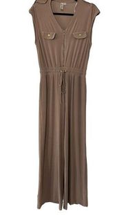 EMMA & MICHELE Tan Wide Leg Jumpsuit Size Medium