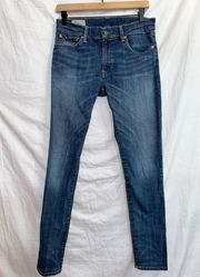 POLO Ralph Lauren Dark Wash Denim Low Rise Tompkins Skinny Jean size 29