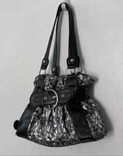 Boutique Shoulder Buckle Mini Lightweight Bag Handbqg Purse Black Grey Silver