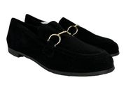 New Lulus Womens size 8.5 Wooday Black Suede Chain Loafer Shoes