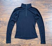 Smartwool • 100% merino wool 1/4 zip base layer top pullover black mock neck